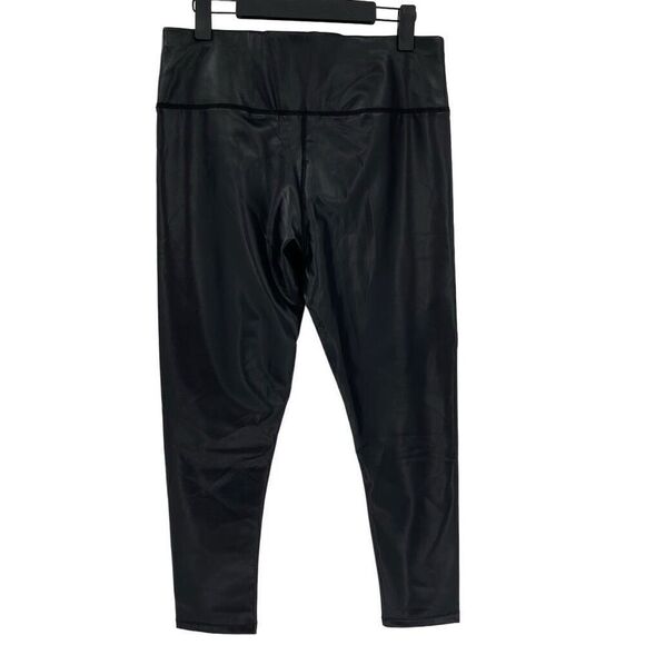 New York & Company Faux Leather Skinny Pants High Rise Stretch Women Large Black - Picture 2 of 6